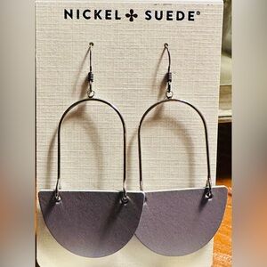 Women’s Nickel and Suede Wisteria Isla Earrings NWT